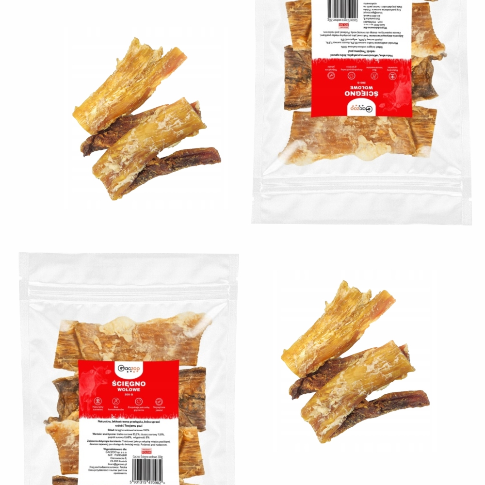 Przysmak dla psa Ścięgno Wołowe karkowe 200g GACZOO naturalny gryzak